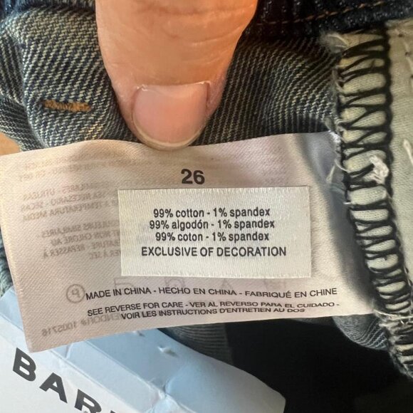 NWT Frayed Super High Crop Barrel Jeans in Province - Size 26 - Picture 9 of 11